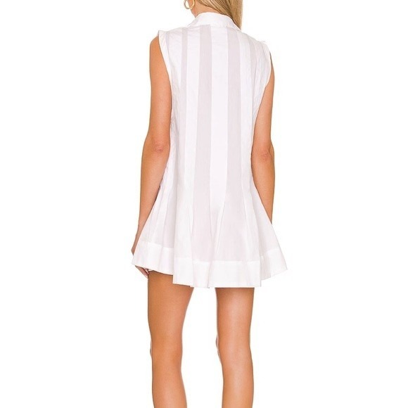 Free People Naomi Sleeveless Pintuck Mini Dress Ivory White Cotton Sz Small NEW - Picture 3 of 15